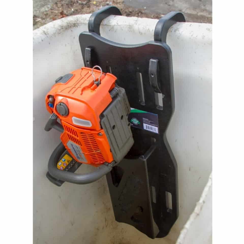 Chainsaw mounted on Notch Chainsaw Scabbard